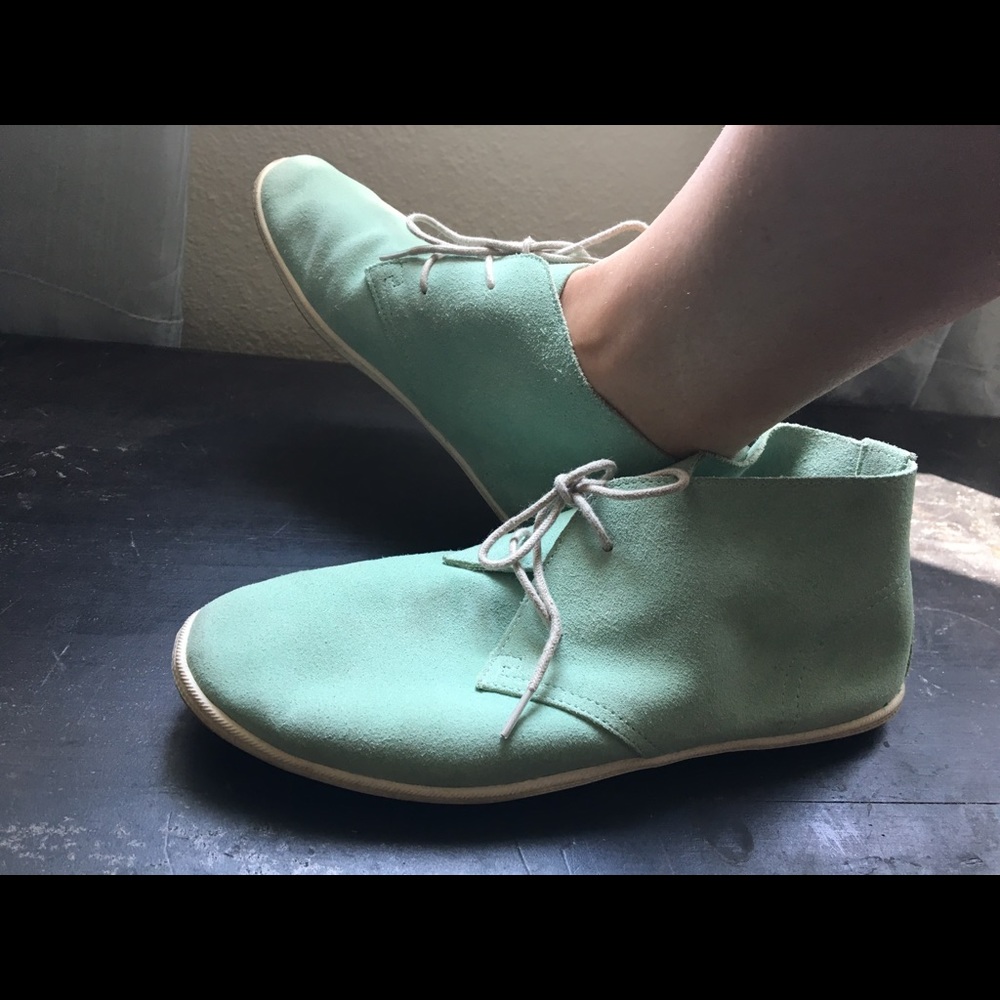 Cool blue suede shoes